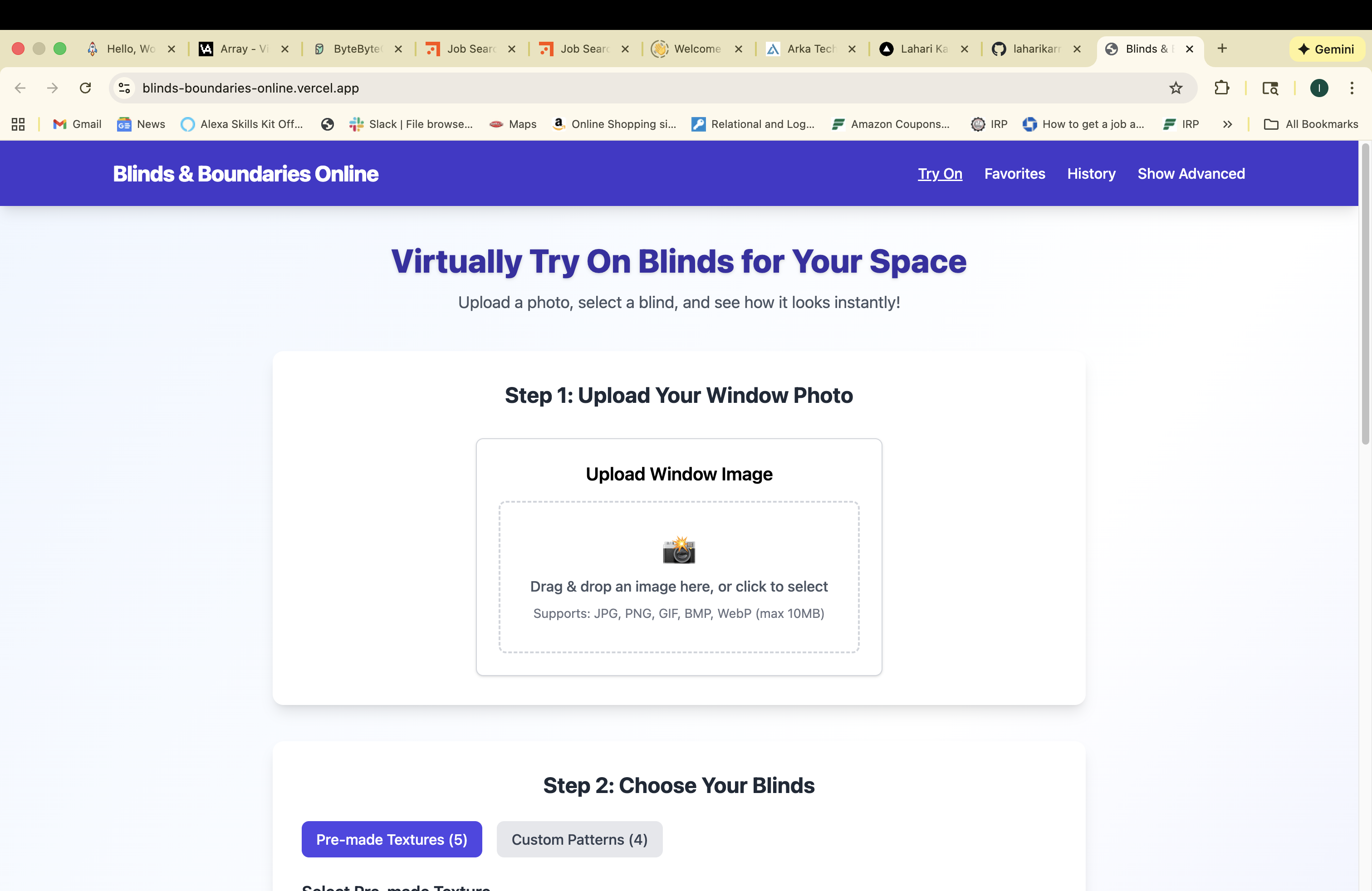 Blinds & Boundaries - Virtual Try-On Application